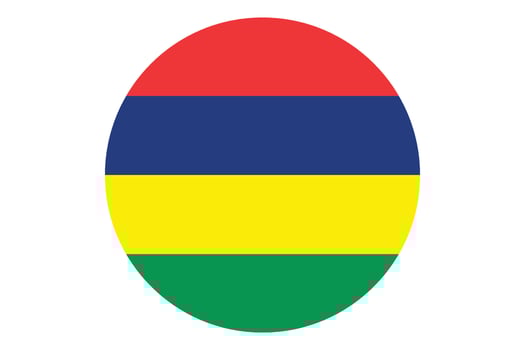 Circle flag vector of Mauritius on white background.