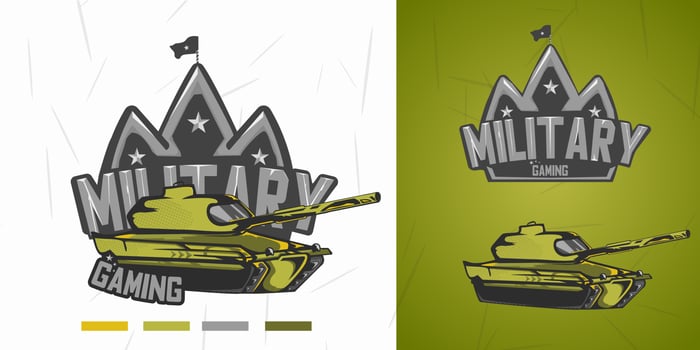 Military tank gaming mascot logo vector