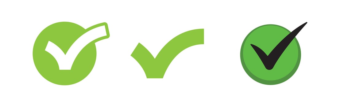 Check mark. Set of Green tick approval icons. vector