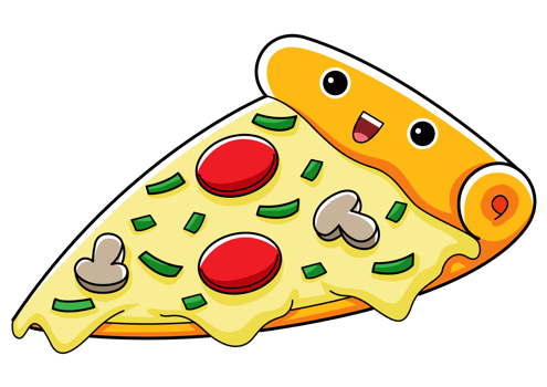 Cute Pizza Cartoon Illustration png