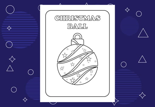 Christmas coloring page design for kids. Children coloring page interiors vector