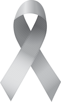 Grey Ribbon. Brain cancer sign png