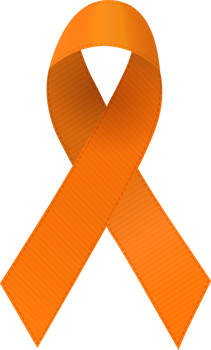 Orange Ribbon. Kidney cancer sign png