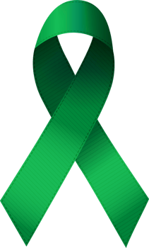 Emerald Ribbon. Liver cancer sign png