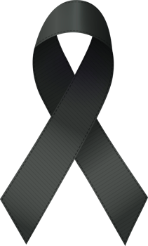 Black Ribbon. Melanoma cancer sign. png