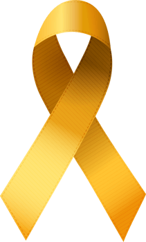 Gold Ribbon. Childhood cancer sign png