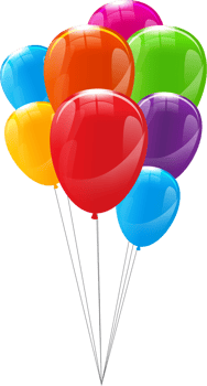 Color Glossy Balloons Background Vector Illustration png