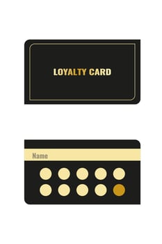 Discounts and sales, coupons and vouchers for loyal clients and customers of shops, stores and malls. Loyalty card with text. Company ads. Vector. vector