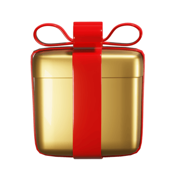 Realistic 3D Gift Box Cutout png