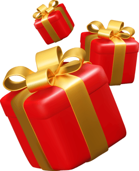 Realistic 3D Gift Box Cutout png