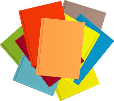 red, yellow, blue books png
