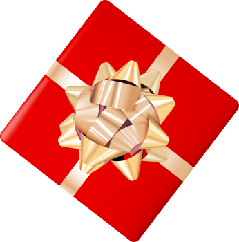 Red Gift Box with Golden Ribbon png
