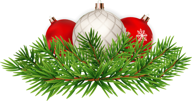 Christmas Decoration with Fir and Balls png