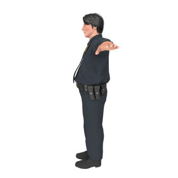 Police officer boy 3d modelling png