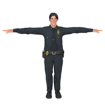 Police officer boy 3d modelling png