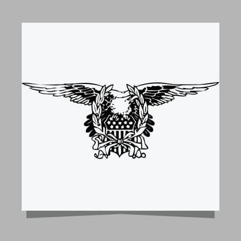 vector black eagle on white paper is perfect for logos, illustrations, banners, flyers, wallpapers