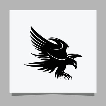 vector black eagle on white paper is perfect for logos, illustrations, banners, flyers, wallpapers