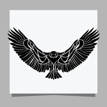 vector black eagle on white paper is perfect for logos, illustrations, banners, flyers, wallpapers