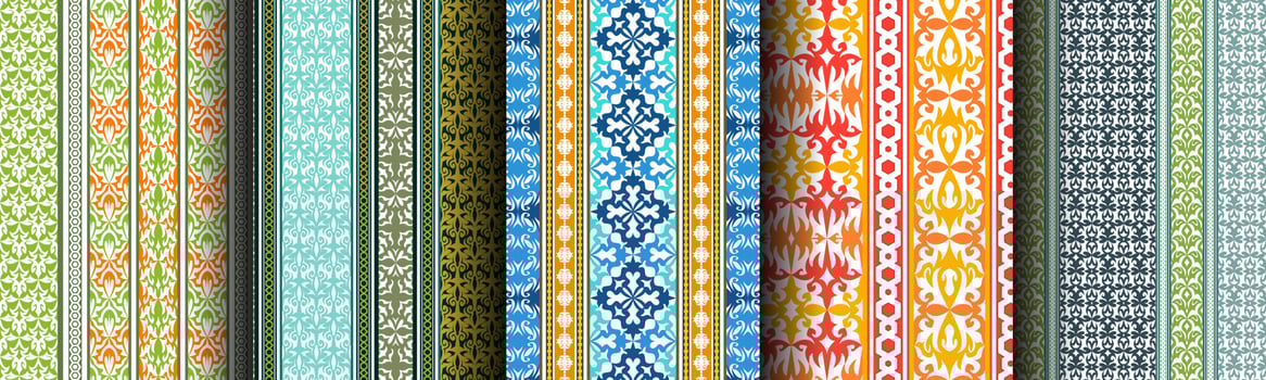 traditional ethnic abstract pattern bundle set vector