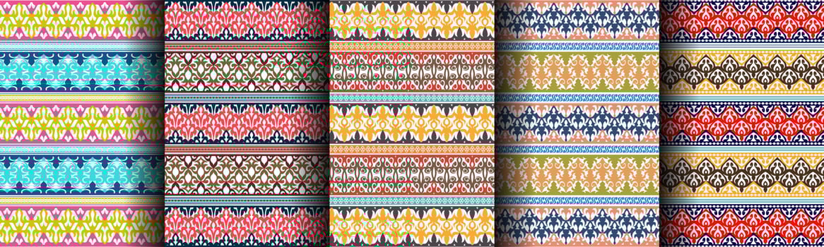 traditional ethnic abstract pattern bundle set vector