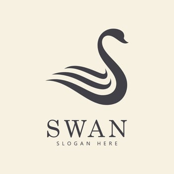 swan logo vector. Abstract minimalist logo icon swan vector