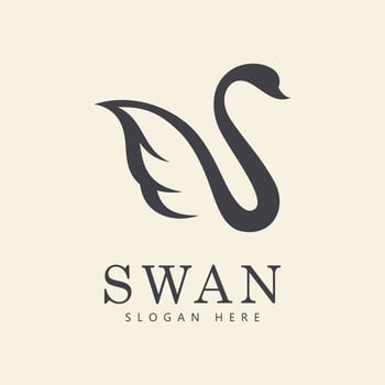 swan logo vector. Abstract minimalist logo icon swan vector
