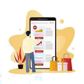 E-commerce Mobile Shopping Illustration vector