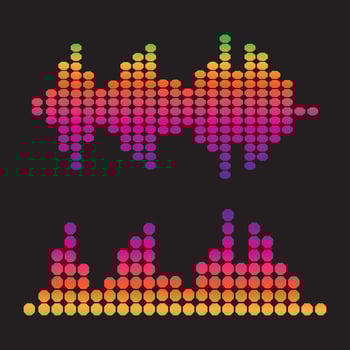 Audio technology  music sound waves vector icon illustration