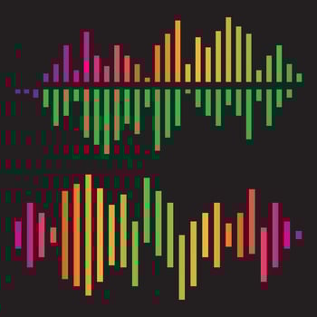 Audio technology  music sound waves vector icon illustration