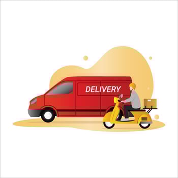 Van and Motorbike Delivery Service Illustration vector