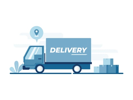 Delivery truck with Boxes on White Background for Delivery Service vector