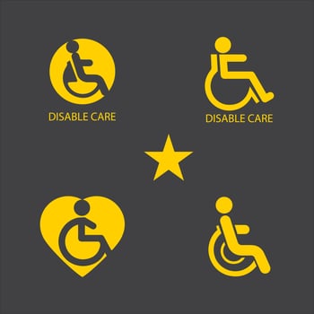 Disabled icon illustration isolated vector sign symbol