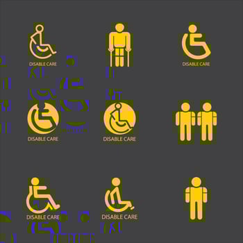 Disabled icon illustration isolated vector sign symbol