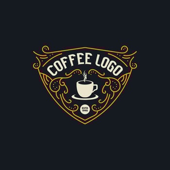 vintage logo. luxury logo. coffe shop retro logo. vintage logo template for coffe shop vector