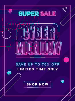 Cyber Monday Sale and Discount Poster vector