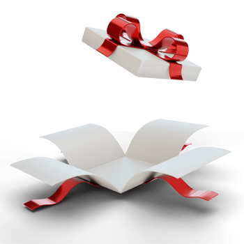 3d rendering of opened surprise gift box png