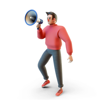 3D Character Boy doing marketing png