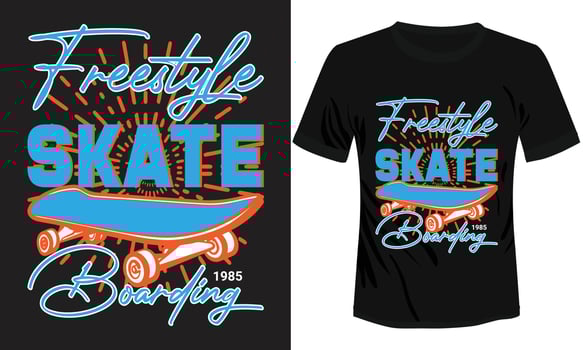 Freestyle Skate Boarding T-shirt Design Vector Illustration