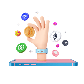 Cryptocurrency 3D Illustration png