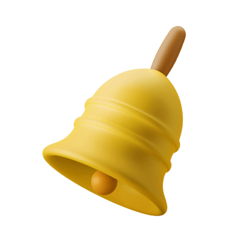 traditional iconic autumn bell 3d icon illustration png