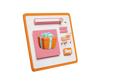 3d smartphone with store front, buy label tag, magnifying png