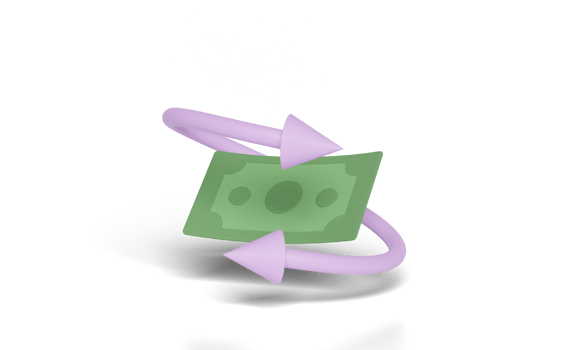 3d banknote with transfer arrows isolated on pink png