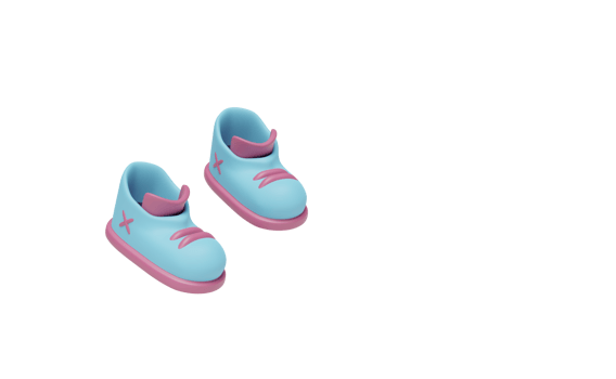 3d blue sneakers isolated on pink background png
