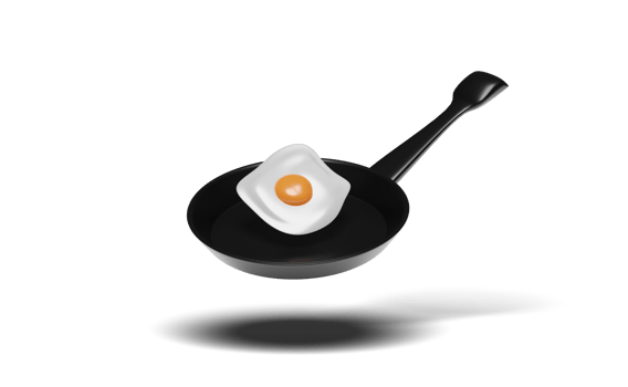 3d Fried eggs on frying pan for healthy breakfast fried egg png