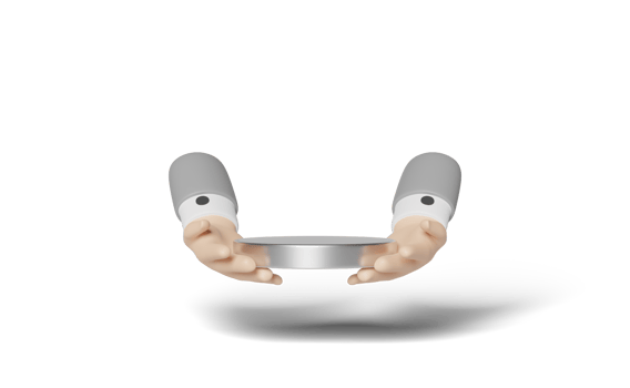 3d  businessman hand hold silver cylinder stage podium png