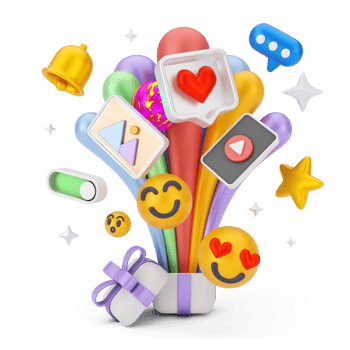 Social Media And Digital Marketing 3D Illustration png