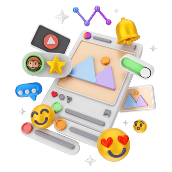 Social Media And Digital Marketing 3D Illustration png