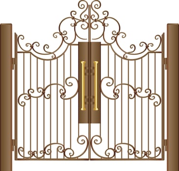 Stylish Golden Fence Gate vector