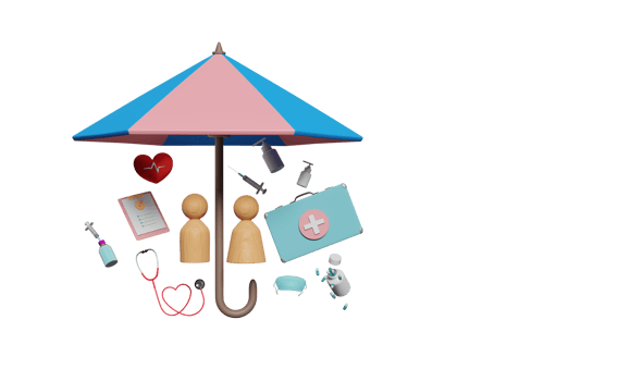 3d first aid kit bag with umbrella, wooden doll figures png