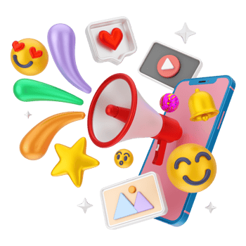 Social Media And Digital Marketing 3D Illustration png